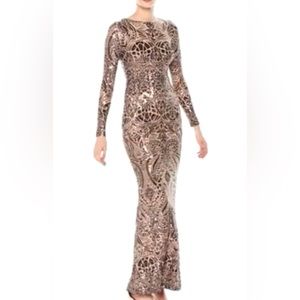 Stunning Bronze Sequin Gown. Looks great on.
